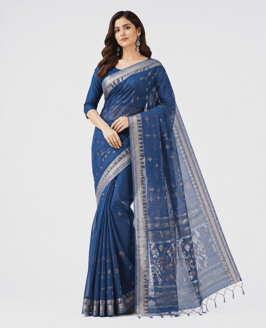 Pure Silk Jamdani Saree — Festive